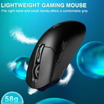 Mouse da gioco wireless SOLA SM820 Tri-Mode da 22000 DPI e 1000 Hz con base di ricarica RGB.