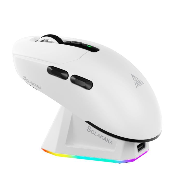 Mouse da gioco wireless SOLA SM820 Tri-Mode da 22000 DPI e 1000 Hz con base di ricarica RGB.