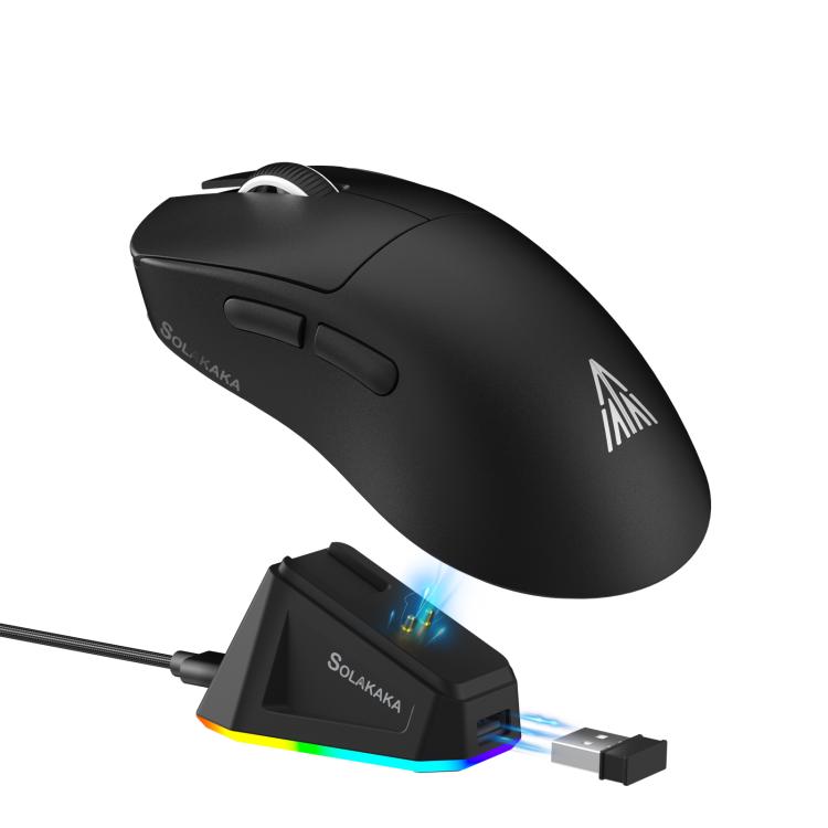 Mouse da gioco wireless SOLA SM822 Tri-Mode da 24000 DPI a 1000 Hz con base di ricarica RGB.
