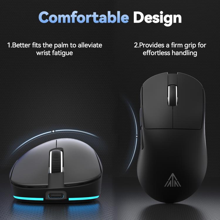 Mouse da gioco wireless SOLA SM822 Tri-Mode da 24000 DPI a 1000 Hz con base di ricarica RGB.