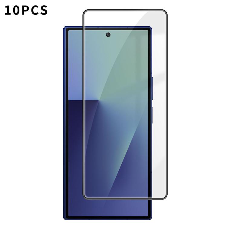 10 pezzi Kalebol Pellicola in vetro temperato HD ad alto contenuto di alluminio, serigrafata, a copertura totale, anti-impronta, con bordo nero, For Galaxy Z Fold8 Ultra 5G Outer Screen