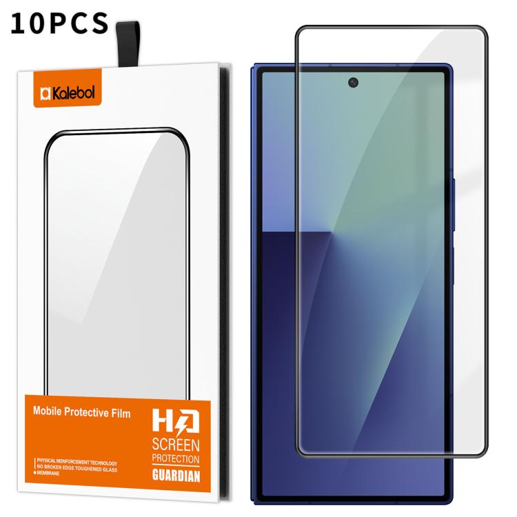 10 pezzi Kalebol Pellicola in vetro temperato HD ad alto contenuto di alluminio, serigrafata, a copertura totale, anti-impronta, con bordo nero, For Galaxy Z Fold8 Ultra 5G Outer Screen