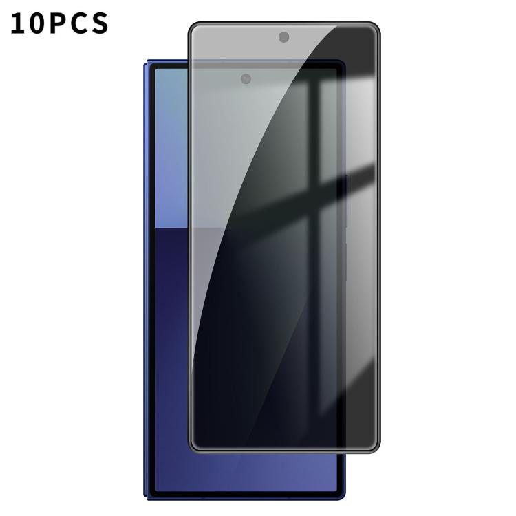 10 pezzi Kalebol Pellicola in vetro temperato ad alto contenuto di alluminio con serigrafia a copertura totale e bordo nero per la privacy, For Galaxy Z Fold8 Ultra 5G Outer Screen
