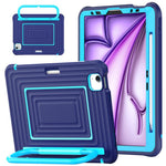 Custodia ibrida in silicone ondulato per PC e tablet con maniglia e tracolla, For iPad Air 11 2026 / 2025 / 2024, For iPad mini 2024 / mini 6