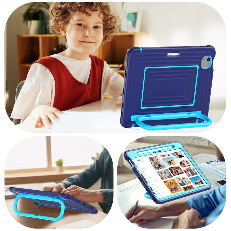 Custodia ibrida in silicone ondulato per PC e tablet con maniglia e tracolla, For iPad Air 11 2026 / 2025 / 2024, For iPad mini 2024 / mini 6