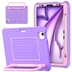 Custodia ibrida in silicone ondulato per PC e tablet con maniglia e tracolla, For iPad Air 11 2026 / 2025 / 2024, For iPad mini 2024 / mini 6
