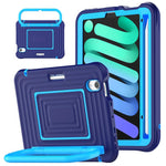 Custodia ibrida in silicone ondulato per PC e tablet con maniglia e tracolla, For iPad Air 11 2026 / 2025 / 2024, For iPad mini 2024 / mini 6