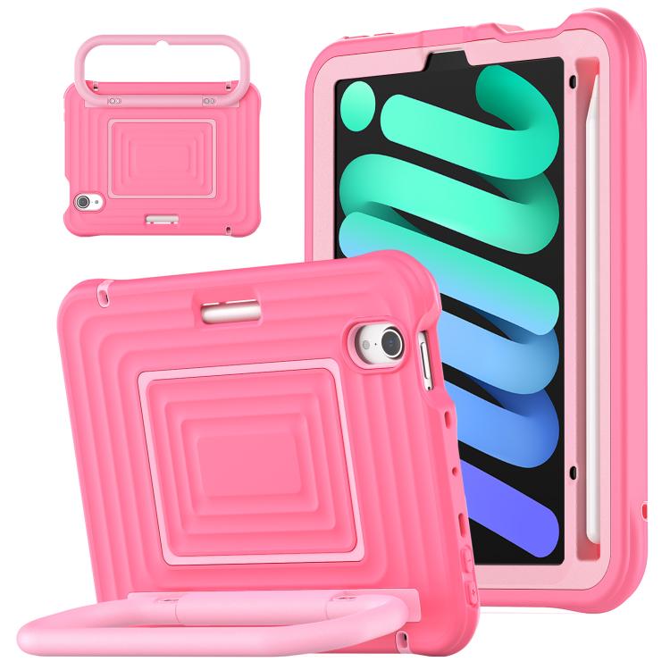 Custodia ibrida in silicone ondulato per PC e tablet con maniglia e tracolla, For iPad Air 11 2026 / 2025 / 2024, For iPad mini 2024 / mini 6