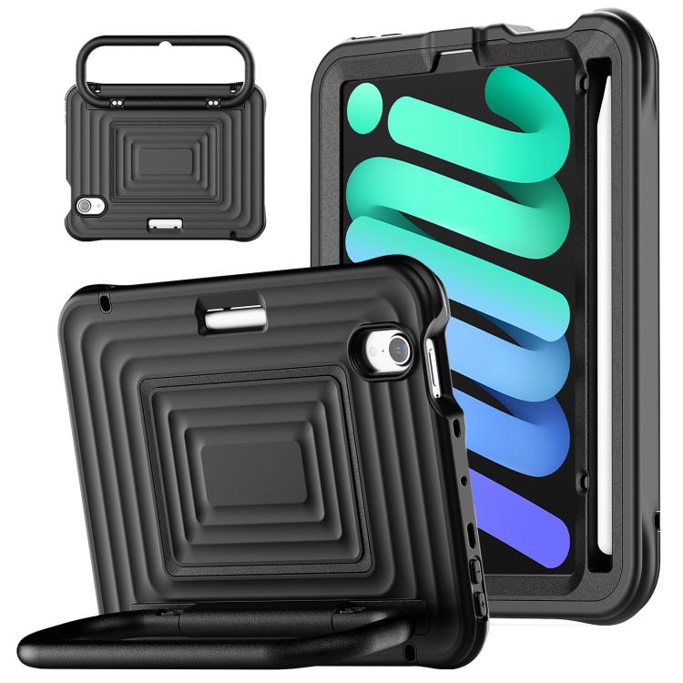 Custodia ibrida in silicone ondulato per PC e tablet con maniglia e tracolla, For iPad Air 11 2026 / 2025 / 2024, For iPad mini 2024 / mini 6