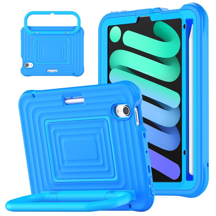 Custodia ibrida in silicone ondulato per PC e tablet con maniglia e tracolla, For iPad Air 11 2026 / 2025 / 2024, For iPad mini 2024 / mini 6