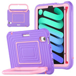 Custodia ibrida in silicone ondulato per PC e tablet con maniglia e tracolla, For iPad Air 11 2026 / 2025 / 2024, For iPad mini 2024 / mini 6