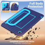 Custodia ibrida in silicone ondulato per PC e tablet con maniglia e tracolla, For Galaxy Tab A11+ / A9+
