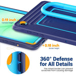 Custodia ibrida in silicone ondulato per PC e tablet con maniglia e tracolla, For Galaxy Tab A11+ / A9+