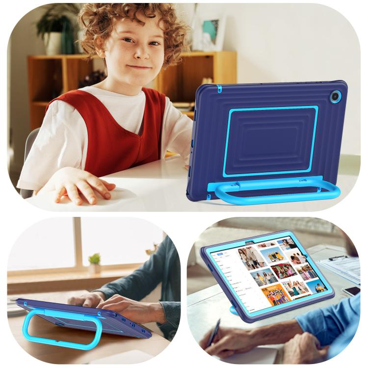 Custodia ibrida in silicone ondulato per PC e tablet con maniglia e tracolla, For Galaxy Tab A11+ / A9+