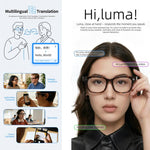 Occhiali intelligenti E06D da 13 MP 1080p 30 FPS con cancellazione del rumore e intelligenza artificiale, con controllo vocale/chiamate.