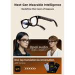 Occhiali intelligenti E06D da 13 MP 1080p 30 FPS con cancellazione del rumore e intelligenza artificiale, con controllo vocale/chiamate.