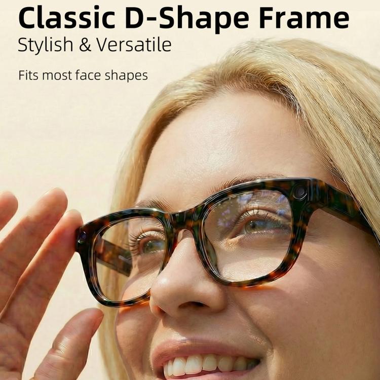 Occhiali intelligenti E06D da 13 MP 1080p 30 FPS con cancellazione del rumore e intelligenza artificiale, con controllo vocale/chiamate.