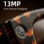Occhiali intelligenti E06D da 13 MP 1080p 30 FPS con cancellazione del rumore e intelligenza artificiale, con controllo vocale/chiamate.