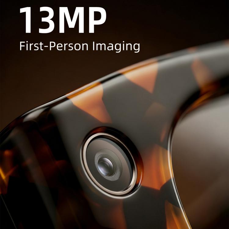 Occhiali intelligenti E06D da 13 MP 1080p 30 FPS con cancellazione del rumore e intelligenza artificiale, con controllo vocale/chiamate.