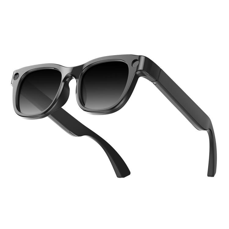 Occhiali intelligenti E06S da 13 MP 1080P con doppio altoparlante e intelligenza artificiale, supporto per musica e chiamate.