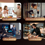 Occhiali intelligenti E06S da 13 MP 1080P con doppio altoparlante e intelligenza artificiale, supporto per musica e chiamate.