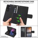 Portafoglio magnetico per telefono in ecopelle con texture effetto litchi retrò e cinturino da polso., For Galaxy S26+ 5G, For Galaxy S26 Ultra 5G, For Galaxy S26 5G, For Galaxy S25 5G
