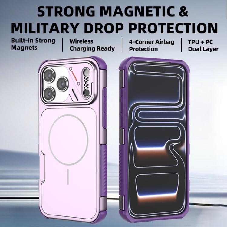 Custodia per telefono MagSafe in TPU + PC antiurto e dissipazione del calore., For iPhone 18 Pro / 17 Pro, For iPhone 18 Pro Max/17 Pro Max, For iPhone 16 Pro Max, For iPhone 16 Pro, For iPhone 16, For iPhone 15 Pro Max