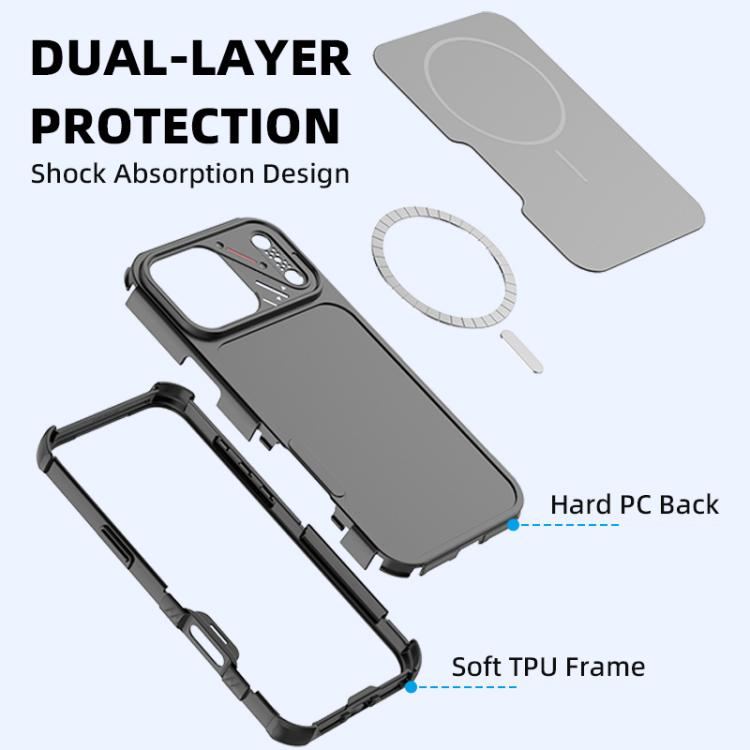 Custodia per telefono MagSafe in TPU + PC antiurto e dissipazione del calore., For iPhone 18 Pro / 17 Pro, For iPhone 18 Pro Max/17 Pro Max, For iPhone 16 Pro Max, For iPhone 16 Pro, For iPhone 16, For iPhone 15 Pro Max