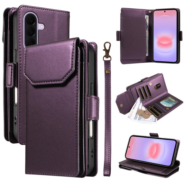 Portafoglio multi-carta, custodia in pelle per telefono con cinturino, For Galaxy A27 5G