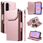 Portafoglio multi-carta, custodia in pelle per telefono con cinturino, For Galaxy A27 5G