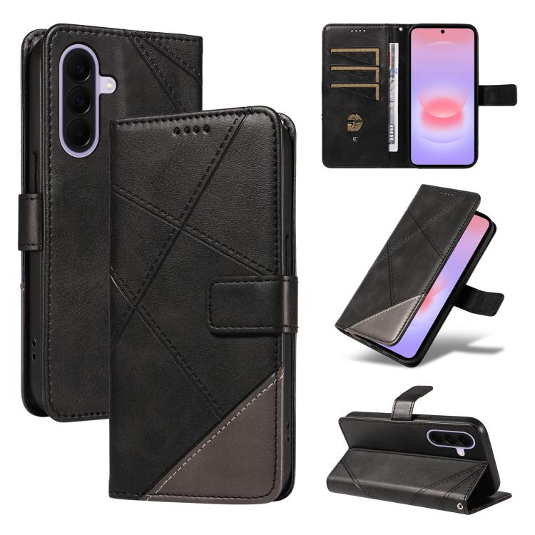 Custodia per telefono in pelle con cuciture a diamante, For Galaxy A27 5G