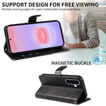Custodia per telefono in pelle con cuciture a diamante, For Galaxy A27 5G