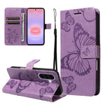 Custodia per telefono in pelle con motivo a farfalla in rilievo 3D, For Galaxy A27 5G