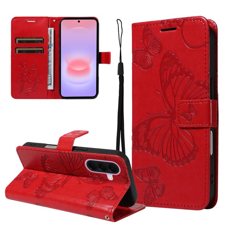 Custodia per telefono in pelle con motivo a farfalla in rilievo 3D, For Galaxy A27 5G