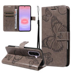 Custodia per telefono in pelle con motivo a farfalla in rilievo 3D, For Galaxy A27 5G