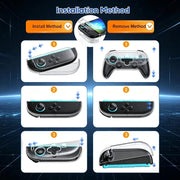 Set di custodia in policarbonato separabile, pellicola protettiva in vetro temperato e copri joystick XDcase., For Nintendo Switch 2, For Nintendo Switch OLED, For Nintendo Switch
