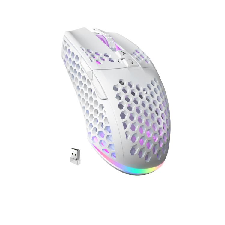 Mouse da gioco wireless SOLAKAKA SM600 con design cavo e illuminazione RGB a tre modalità.