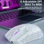 Mouse da gioco wireless SOLAKAKA SM600 con design cavo e illuminazione RGB a tre modalità.