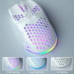 Mouse da gioco wireless SOLAKAKA SM600 con design cavo e illuminazione RGB a tre modalità.