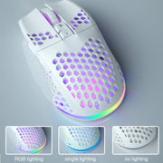 Mouse da gioco wireless SOLAKAKA SM600 con design cavo e illuminazione RGB a tre modalità.