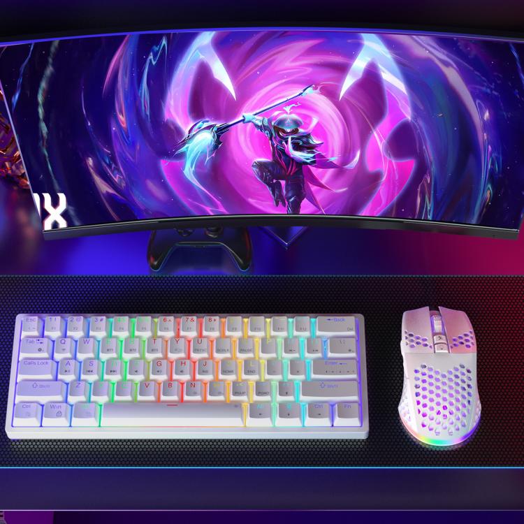 Mouse da gioco wireless SOLAKAKA SM600 con design cavo e illuminazione RGB a tre modalità.