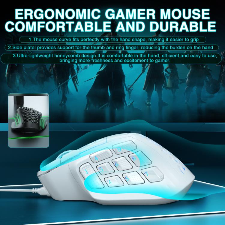 Mouse MMO cablato SOLAKAK SM809 Honeycomb RGB