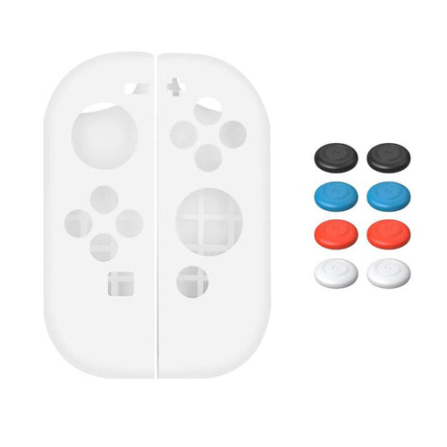 Set di 1 paio di custodie protettive in morbido silicone e cappucci per joystick XDcase, For Nintendo Switch / Switch OLED Joy-Con