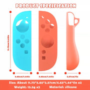 Set di 1 paio di custodie protettive in morbido silicone e cappucci per joystick XDcase, For Nintendo Switch / Switch OLED Joy-Con