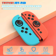 Set di 1 paio di custodie protettive in morbido silicone e cappucci per joystick XDcase, For Nintendo Switch / Switch OLED Joy-Con