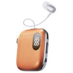 Auricolare Bluetooth lavalier QRSC-K91 AI Edition con display digitale a LED e cavo retrattile da 32 cm.