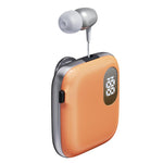 Auricolare Bluetooth lavalier QRSC-K91 AI Edition con display digitale a LED e cavo retrattile da 32 cm.