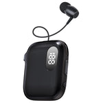 Auricolare Bluetooth lavalier QRSC-K91 AI Edition con display digitale a LED e cavo retrattile da 32 cm.