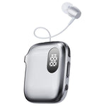 Auricolare Bluetooth lavalier QRSC-K91 AI Edition con display digitale a LED e cavo retrattile da 32 cm.