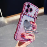 Custodia per telefono in TPU galvanizzato con glitter e specchietto porta strass a forma di stella., For iPhone 17 Pro Max, For iPhone 17 Pro